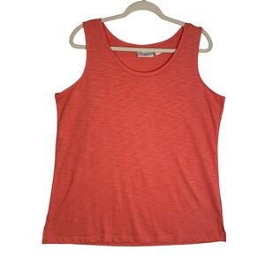 Belle‎ Beach Kim Gravel L Bright Coral Orange Tank Top Cotton Modal Knit